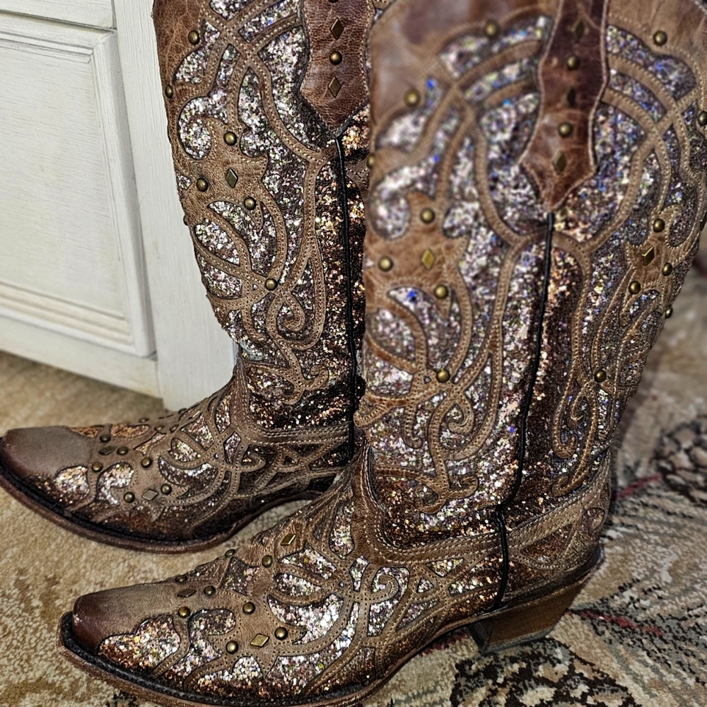 Corral gold scroll bling boots
